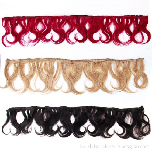 Brazilian Short  Body Wave Human Hair 6 inches Bundles Remy Human Hair High Ratio Red color Hair